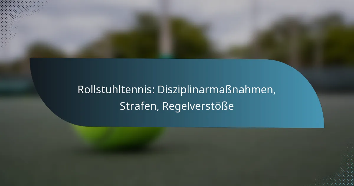 Rollstuhltennis: Disziplinarmaßnahmen, Strafen, Regelverstöße