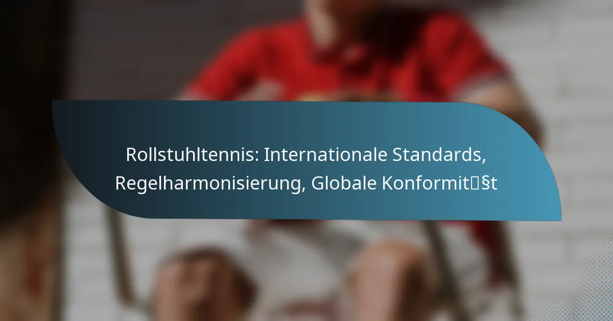 Rollstuhltennis: Internationale Standards, Regelharmonisierung, Globale Konformität