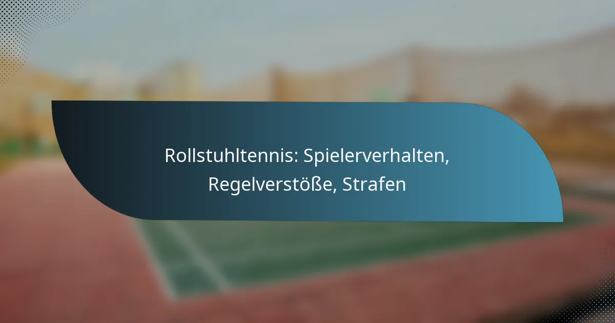 Rollstuhltennis: Spielerverhalten, Regelverstöße, Strafen