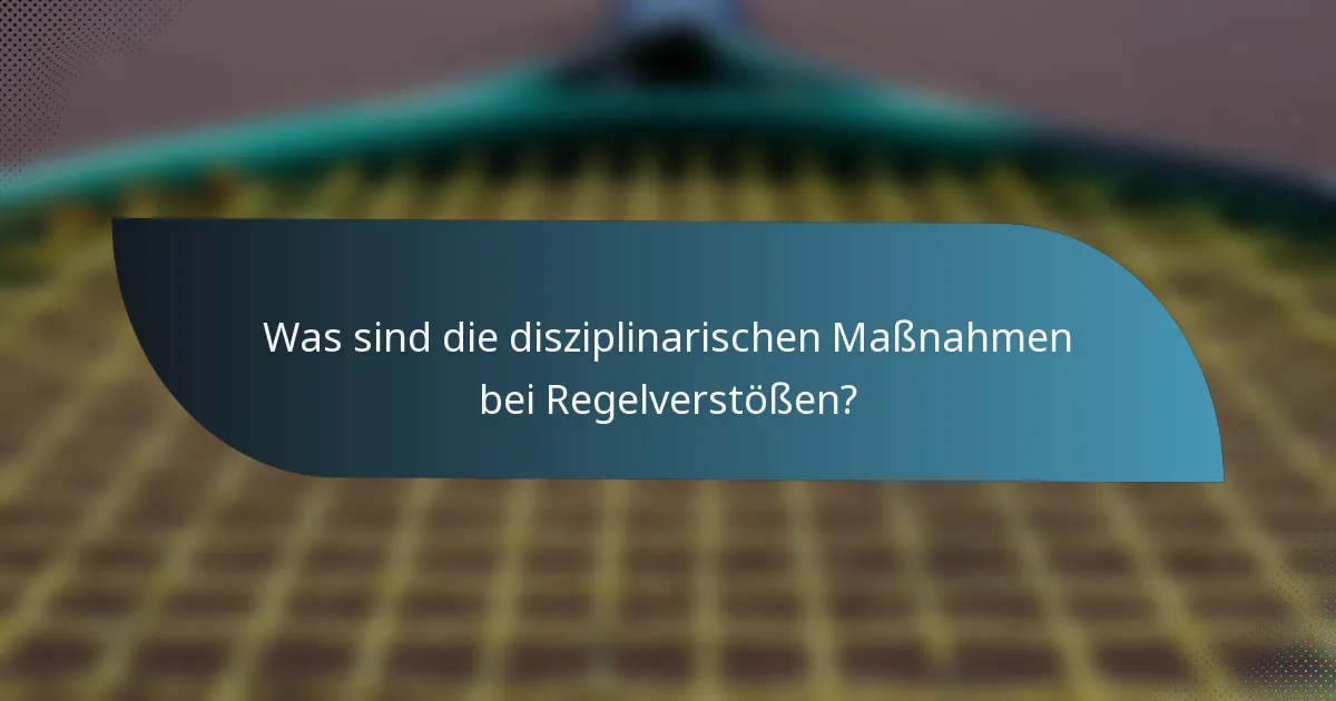 Was sind die disziplinarischen Maßnahmen bei Regelverstößen?