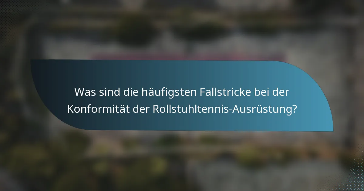 Was sind die häufigsten Fallstricke bei der Konformität der Rollstuhltennis-Ausrüstung?