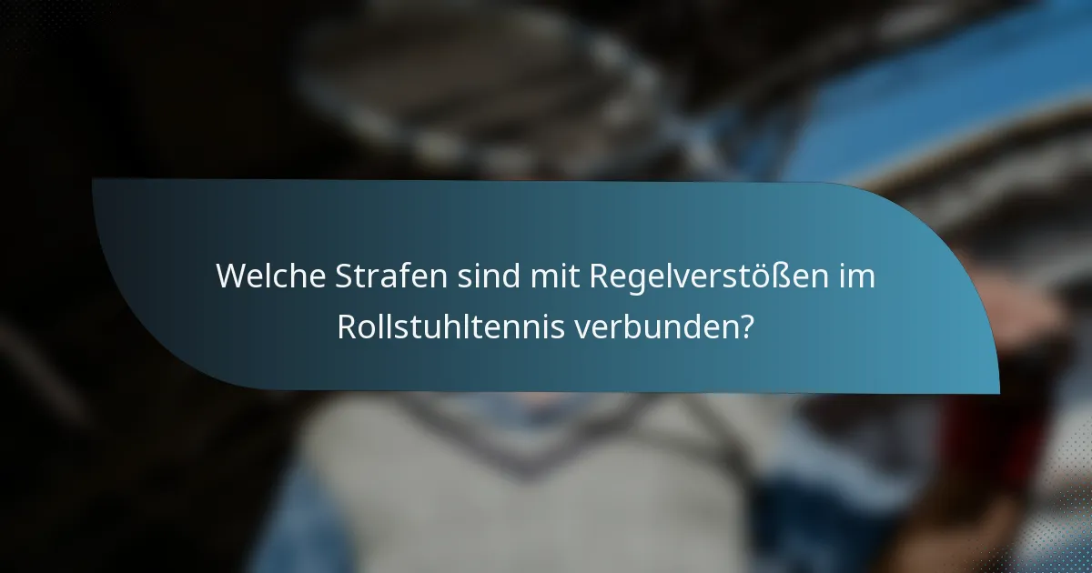 Welche Strafen sind mit Regelverstößen im Rollstuhltennis verbunden?