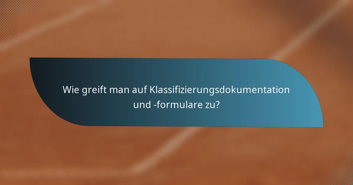 Wie greift man auf Klassifizierungsdokumentation und -formulare zu?